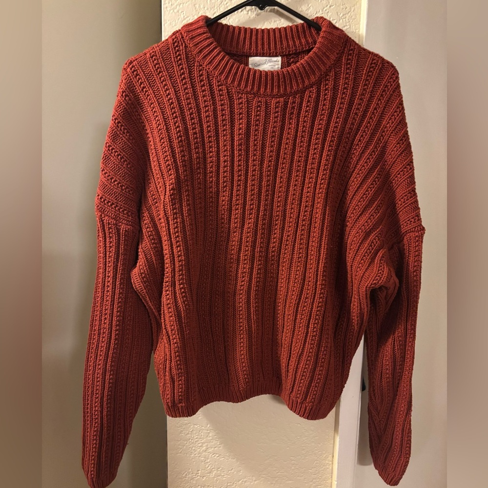 Rust Cable Knit Sweater